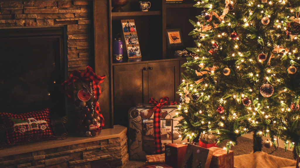 Festive Decorated Tree Christmas Zoom Virtual Background